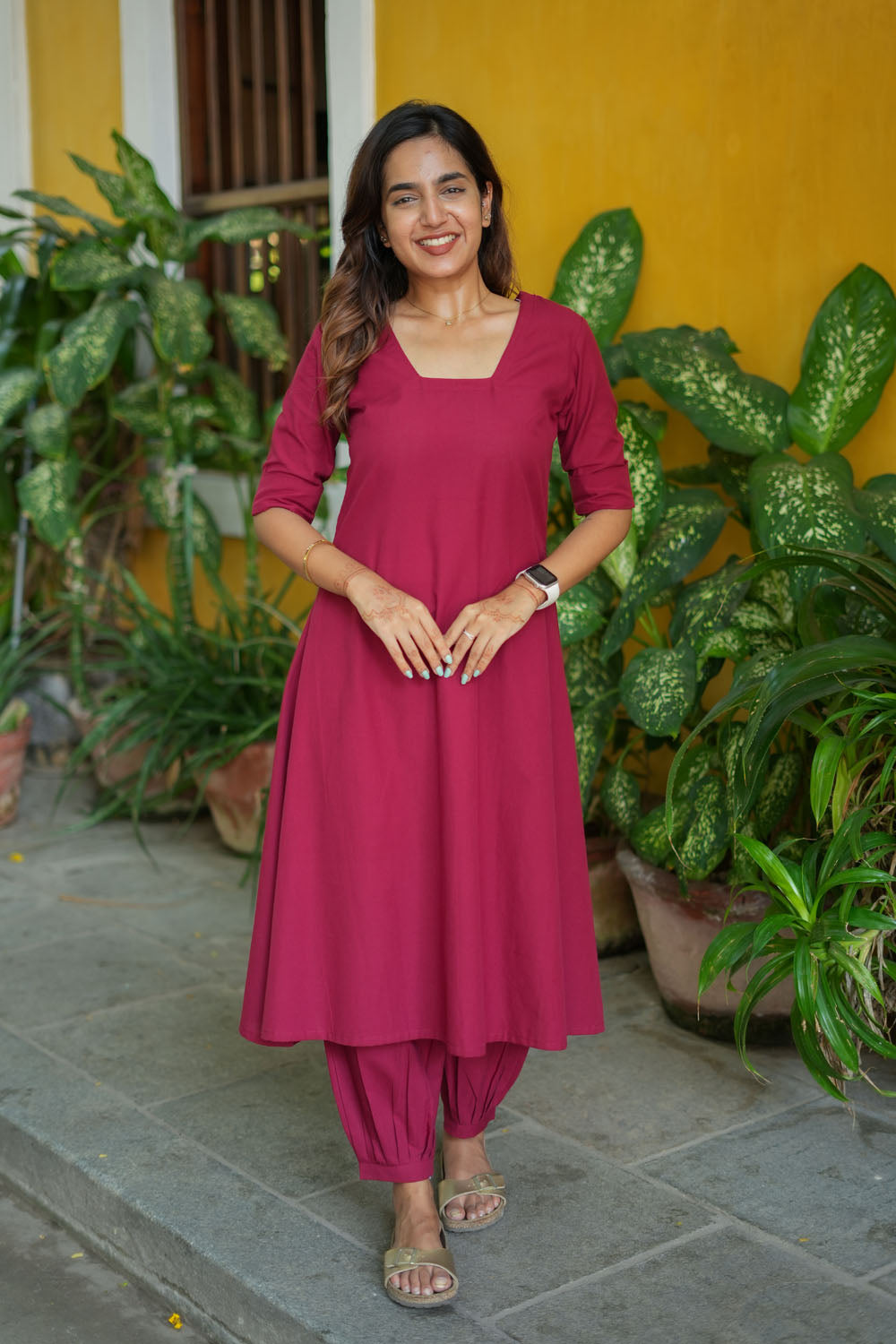 Viha Maroon Co - Ords ( Set of 2 ) | SHOBITAM