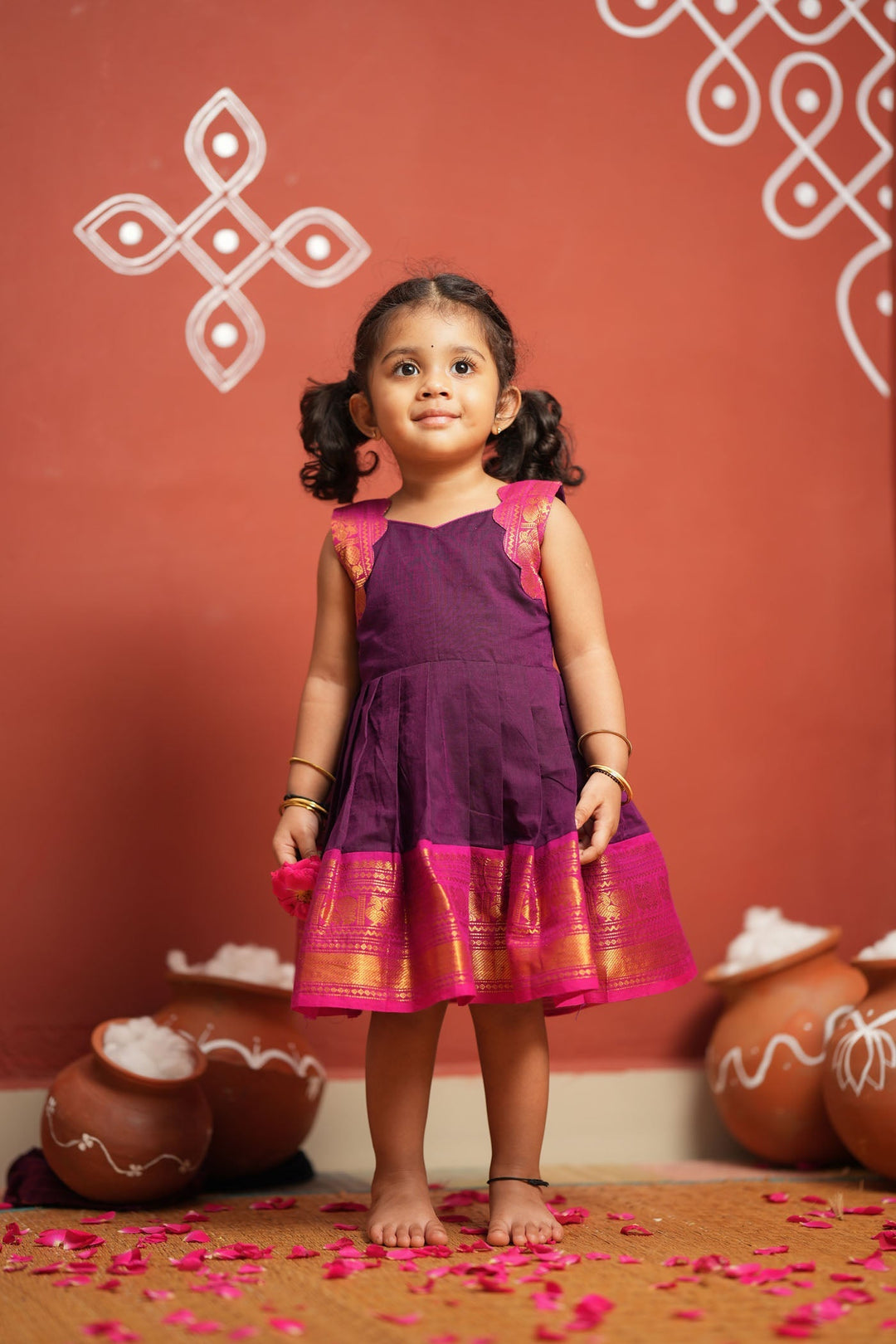 Tamizh Violet Frock Mini | Made To Order | SHOBITAM
