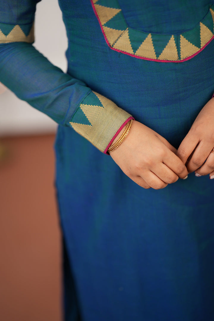 Gautami Teal Kurti Set (Set of 3) | Made To Order