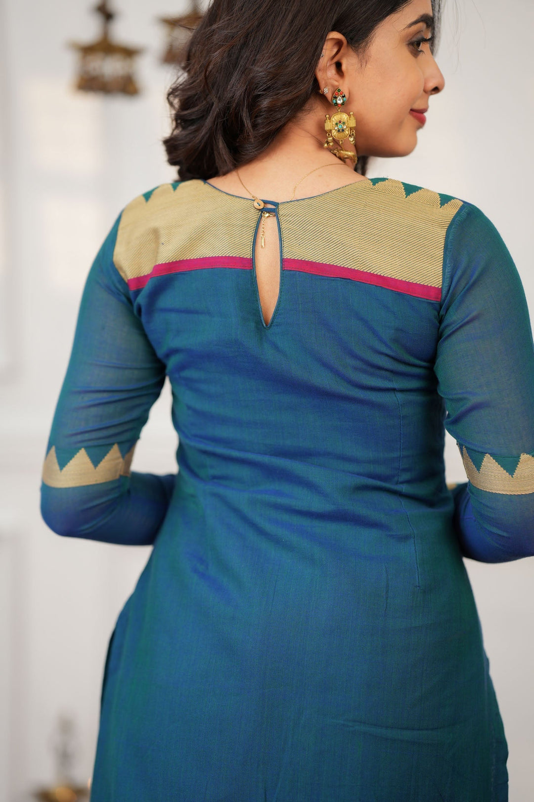 Gautami Teal Kurti Set (Set of 3)   | Made to Order | SHOBITAM
