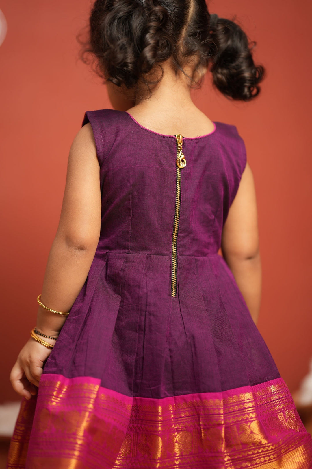 Tamizh Violet Frock Mini | Made To Order | SHOBITAM