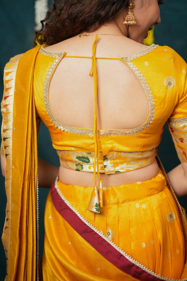 Maithiri Yellow Half Saree Set | Made To Order