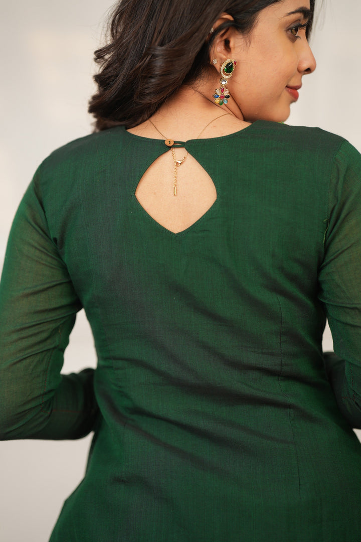 Brindha Green kurta set (Set of 3)|Made To Order