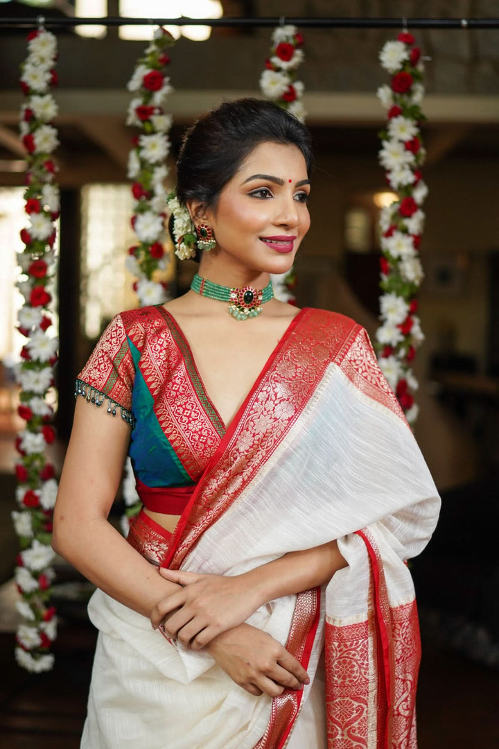 Green Red Blouse with V neck  Mix and Match Blouse for saree, Made to Order