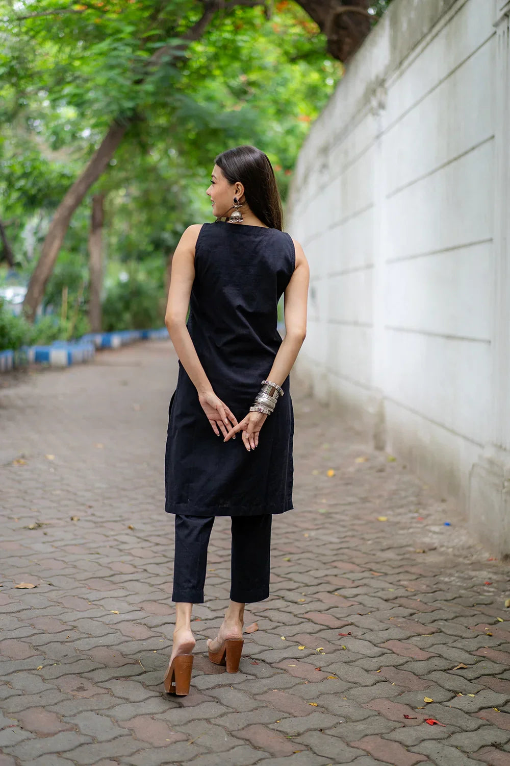 Black Khadi Cotton Co-ord Set | SHOBITAM