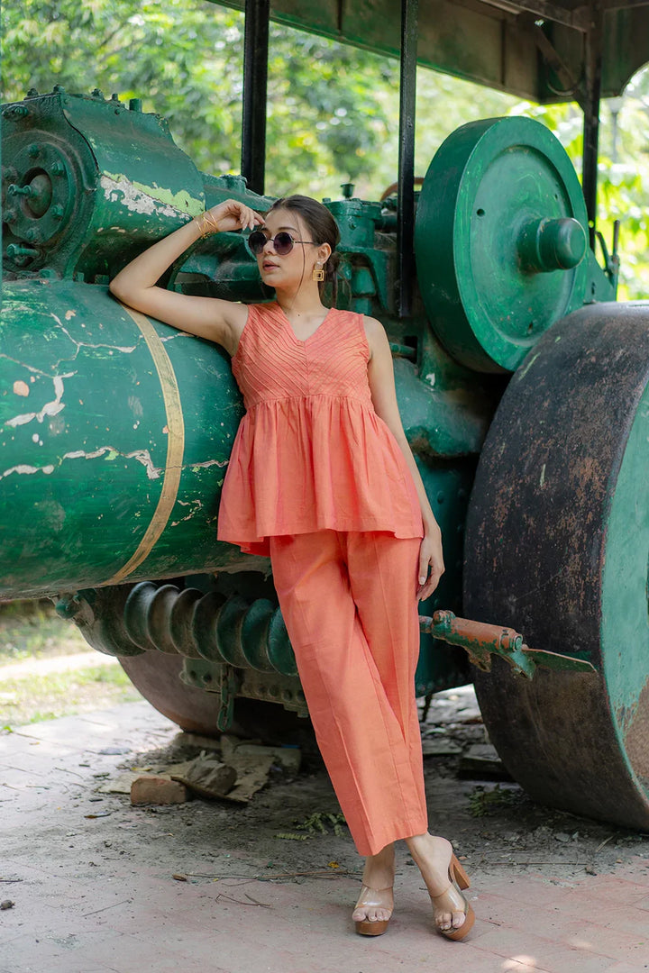 Gajri Malai Cotton Co-ord Set | SHOBITAM