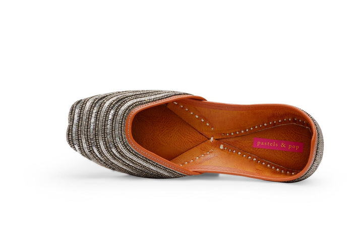 SILVER DUST - Embellished with Silver Beads and Dabka Jutti