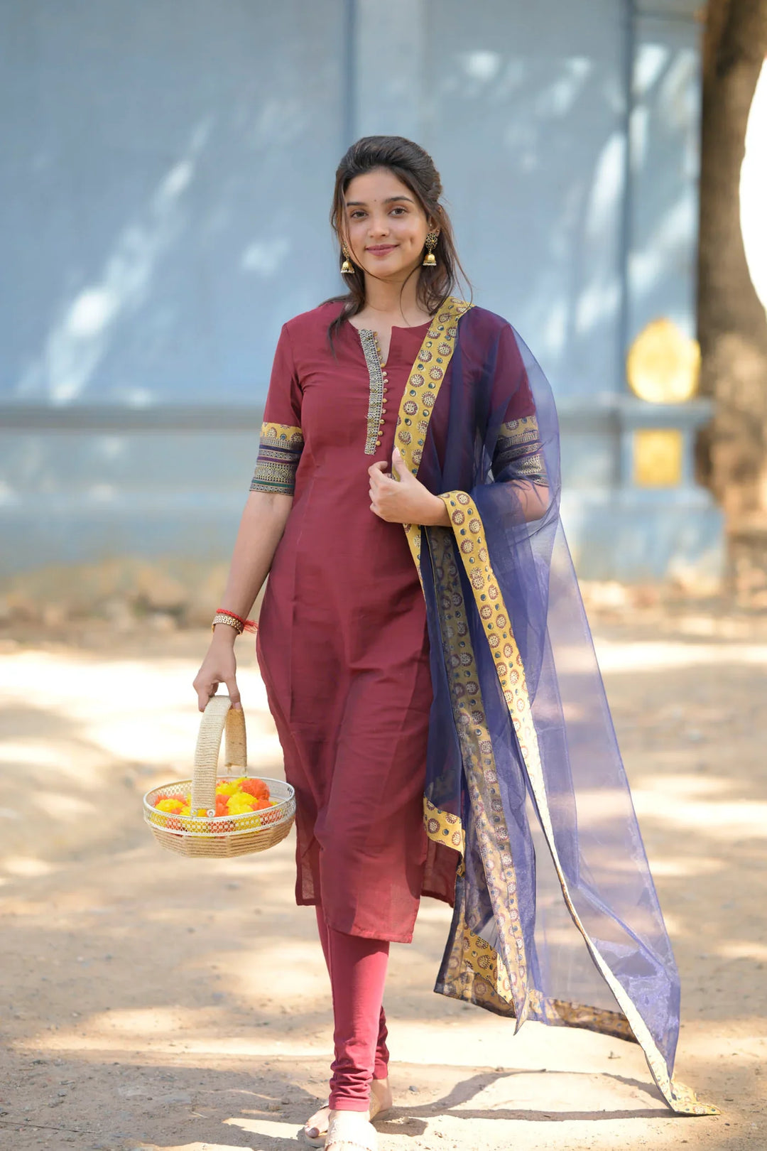 Earth and Sky - 2 piece Kurti and Dupatta Set | Made To Order