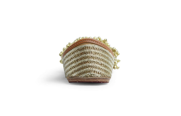 BEST FRIEND  Striped Rhinestone & Beadwork Ethnic Mojaris for Women