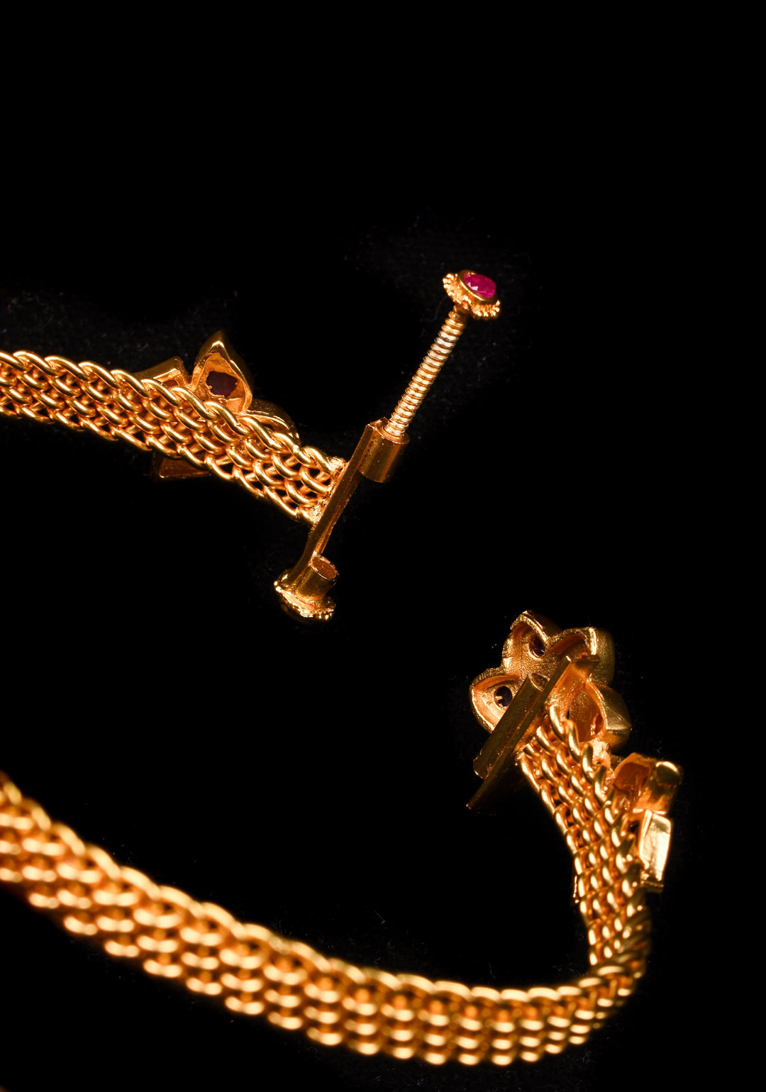 Size 2.3 - Pink and Green Stone Floral Design Kadaa | Shobitam Jewelry