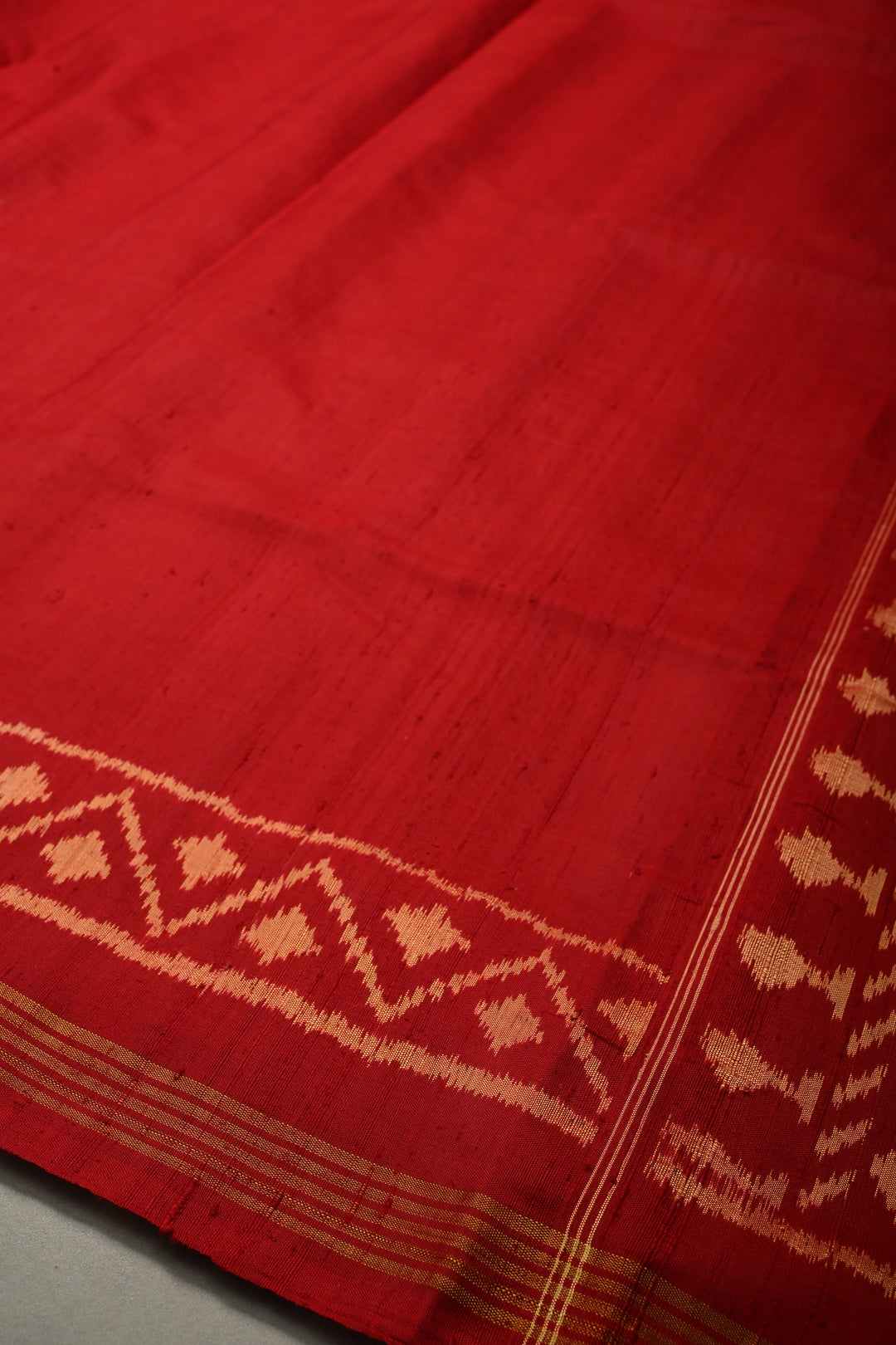 Maroon Rajkot Patola Single Ikkat Saree in Pure Raw Silk with Panel Design and Minimal Border | SILK MARK CERTIFIED | SHOBITAM