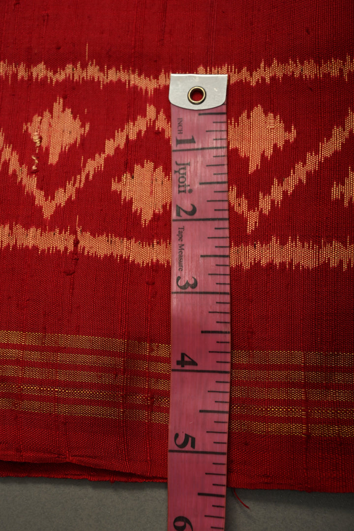 Maroon Rajkot Patola Single Ikkat Saree in Pure Raw Silk with Panel Design and Minimal Border | SILK MARK CERTIFIED | SHOBITAM