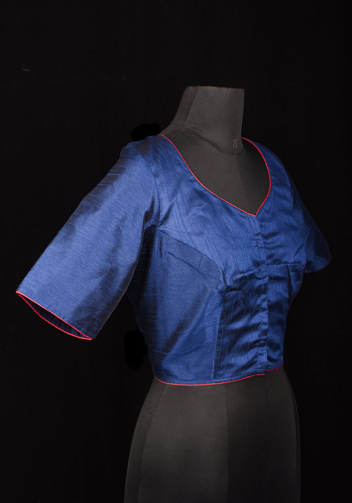 Size 42" Blue Krishna Hand Painted Blouse