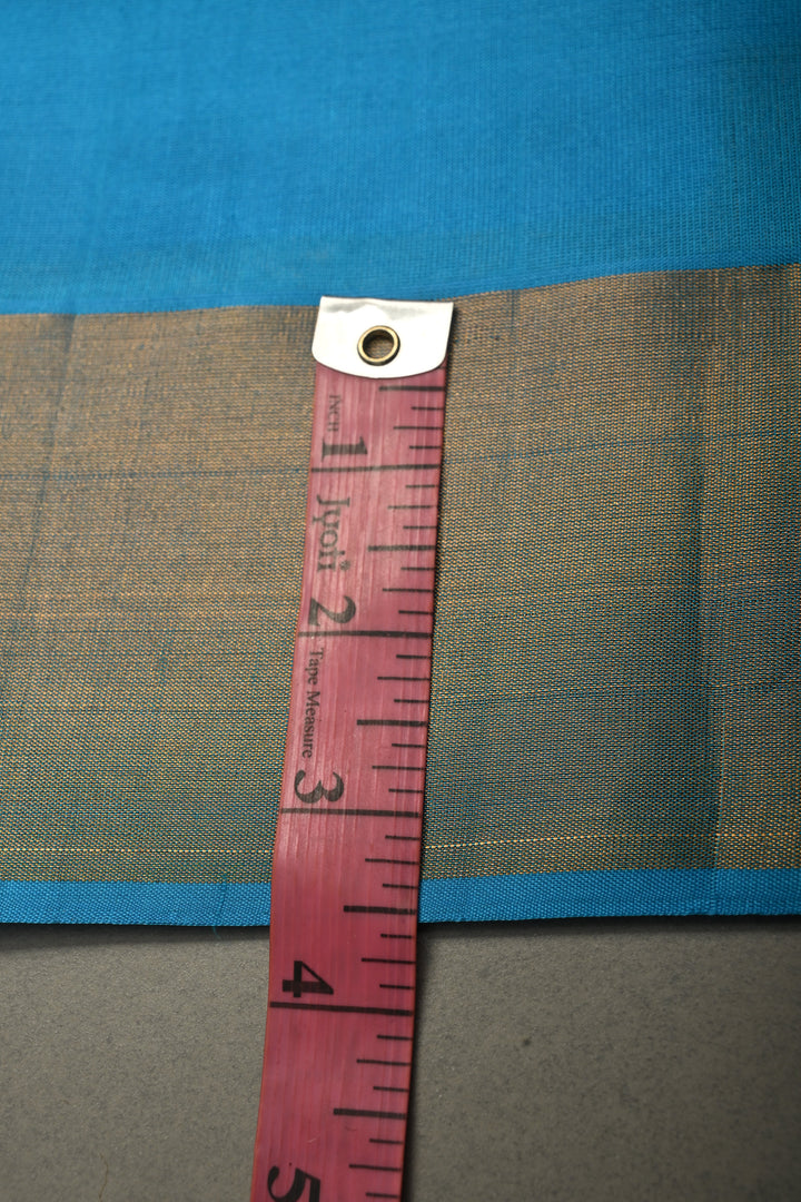 Sky Blue Uppada Handloom Silk Saree with Tissue Zari Border | SILK MARK CERTIFIED | SHOBITAM