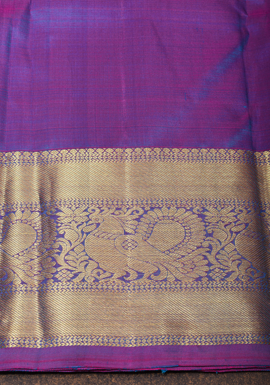 Exquisite Pure Kanjivaram Silk Saree in Blue with Zari Motifs and Zari Border | SILK MARK CERTIFIED