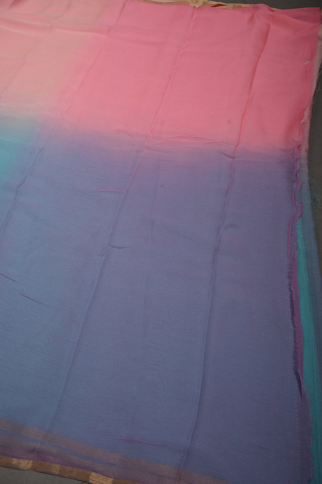 Bollywood Style Ombre Pure Chiffon Saree in Multicolor, No Blouse Piece | SHOBITAM
