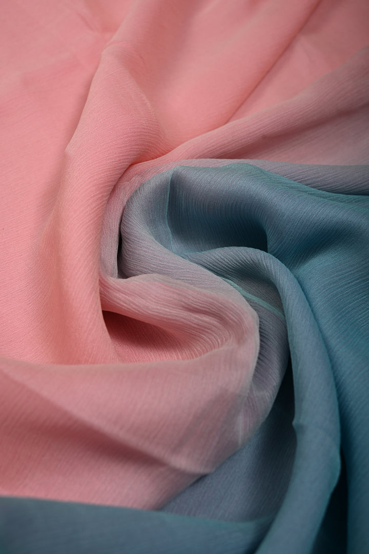 Bollywood Style Ombre Pure Chiffon Saree in Multicolor, No Blouse Piece | SHOBITAM