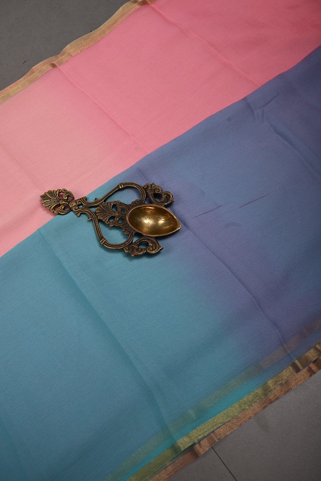 Bollywood Style Ombre Pure Chiffon Saree in Multicolor, No Blouse Piece | SHOBITAM