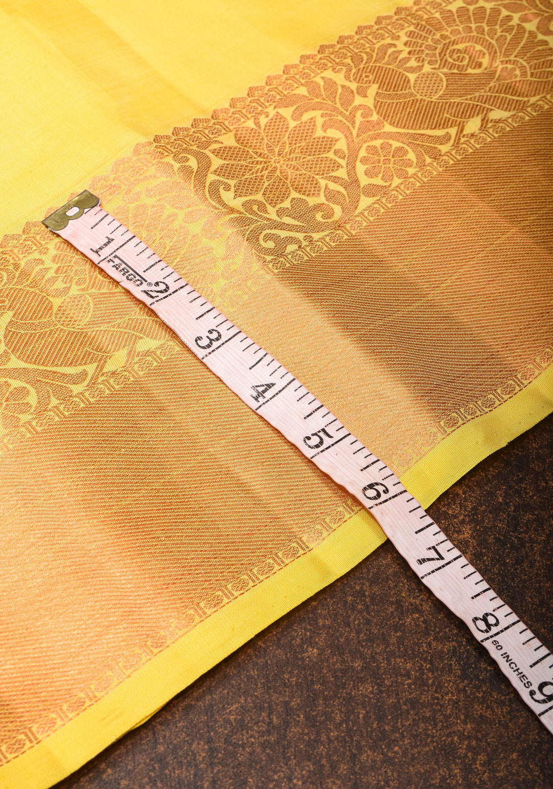Exquisite Yellow Kanjivaram Silk Saree with Paisley Motifs and Zari Border | SILK MARK CERTIFIED