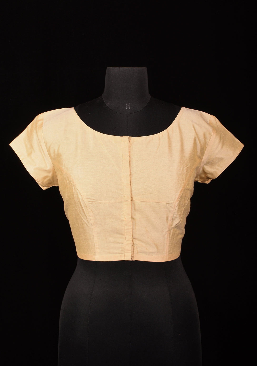 Size 40" Cream Mercerised Cotton Blouse plain short sleeve