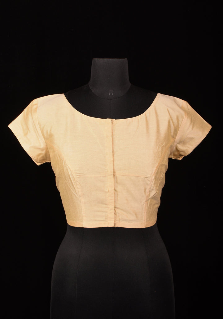 Size 40" Cream Mercerised Cotton Blouse plain short sleeve