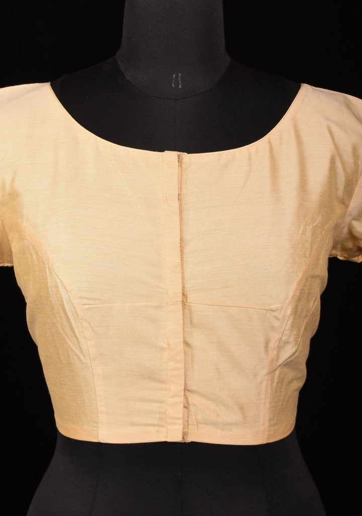 Size 40" Cream Mercerised Cotton Blouse plain short sleeve