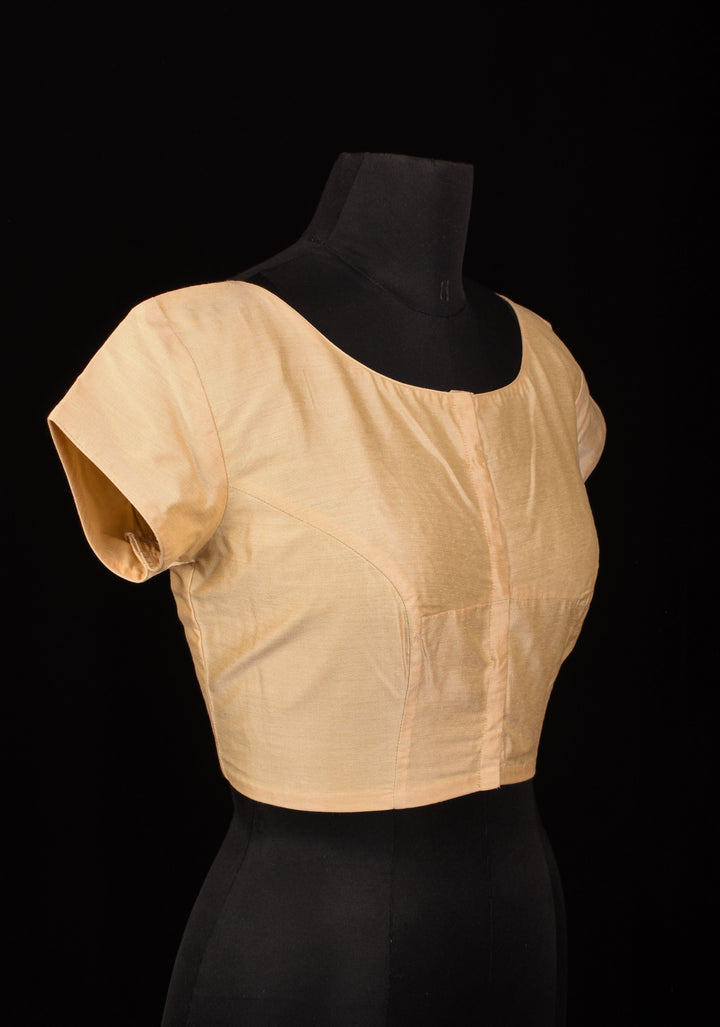 Size 40" Cream Mercerised Cotton Blouse plain short sleeve