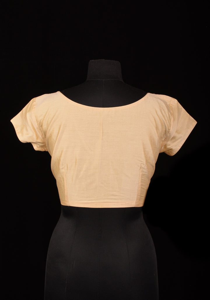 Size 40" Cream Mercerised Cotton Blouse plain short sleeve