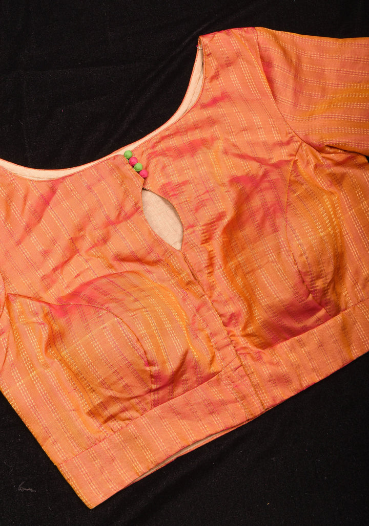 Kesari Mustard Pure Kanjivaram silk blouse with Berunda Hand Kundanwork , Made to Order