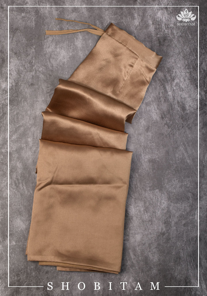 Premium Quality Brown  Petticoat for saree, in standard size. | SHOBITAM