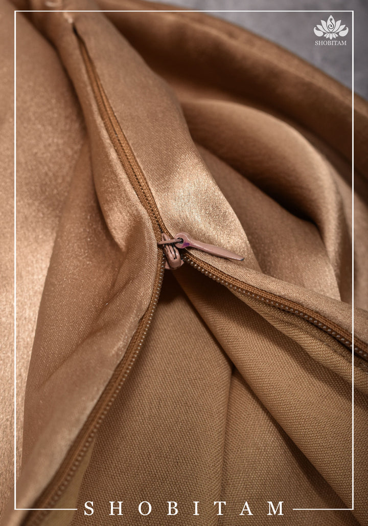 Premium Quality Brown  Petticoat for saree, in standard size.
