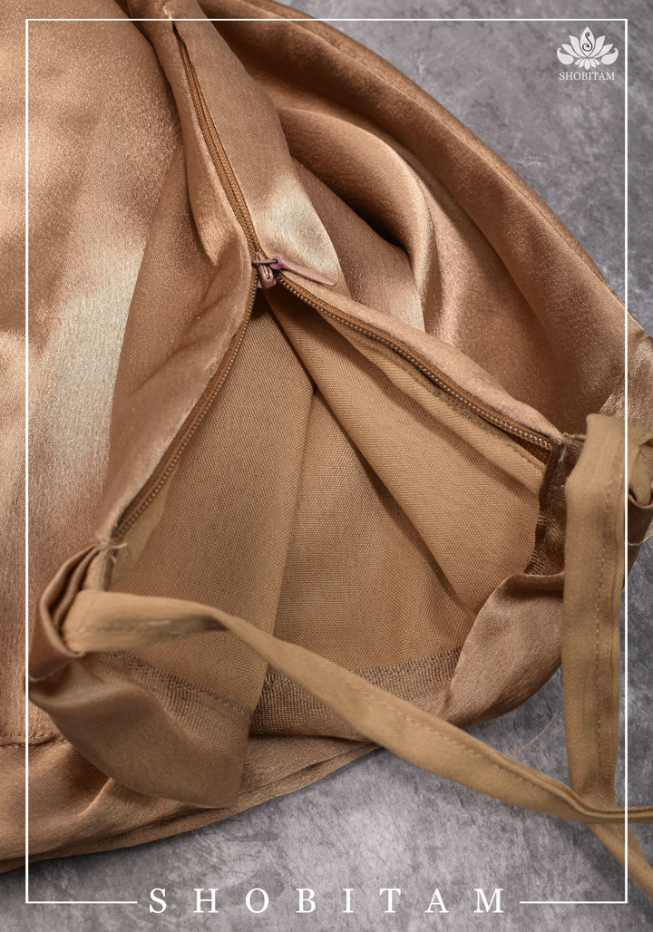 Premium Quality Brown  Petticoat for saree, in standard size.