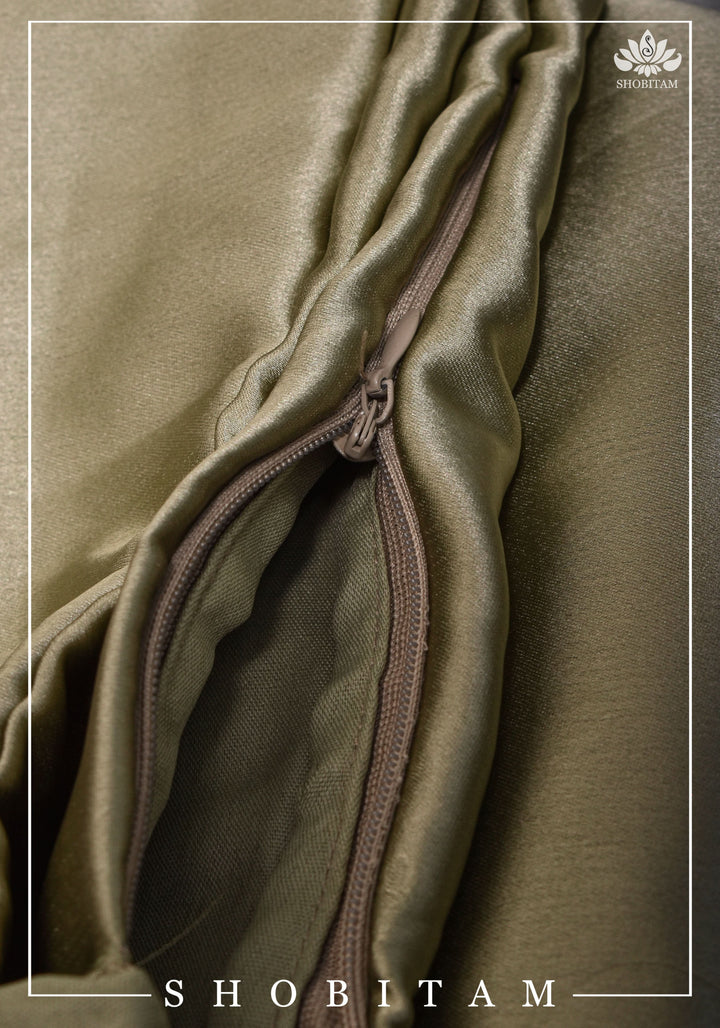 Premium Quality taupe ( browish Gray)  Satin Petticoat for saree,medium size
