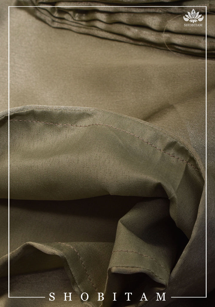 Premium Quality taupe ( browish Gray)  Satin Petticoat for saree,medium size