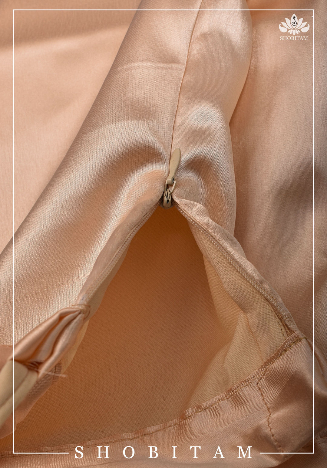Premium Quality Beige rose Satin Petticoat for saree,medium size