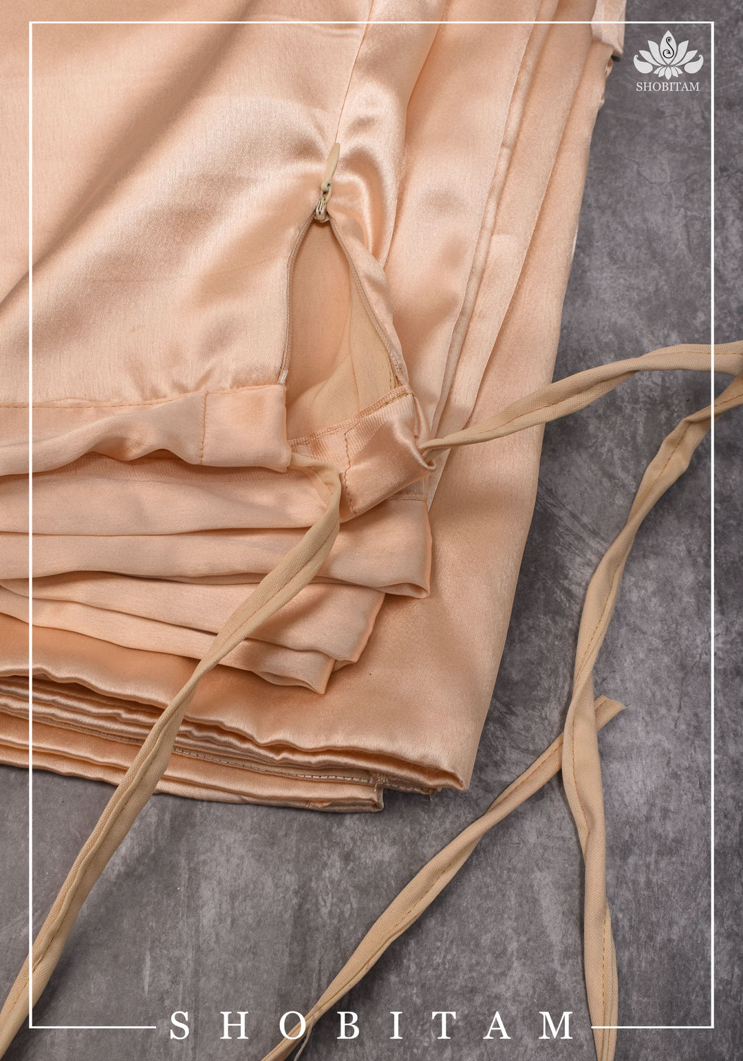 Premium Quality Beige rose Satin Petticoat for saree,medium size