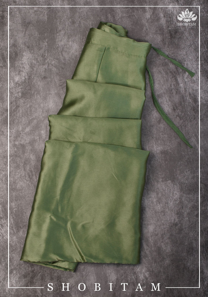 Green Petticoat in Premium Satin, 2 Ply Petticoat, Standard Size