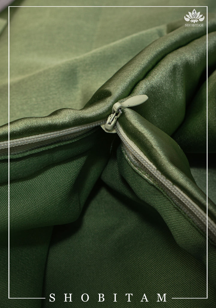 Green Petticoat in Premium Satin, 2 Ply Petticoat, Standard Size