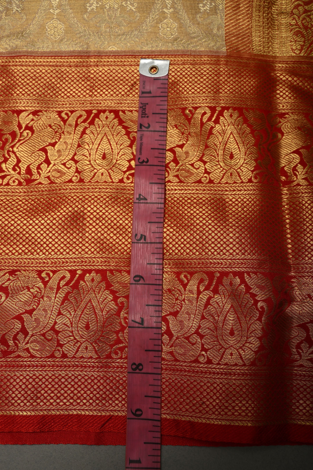 Tan Gold Kanjivaram Tissue Silk Saree with Floral Brocade Jaal and Contrast Zari Border | SILK MARK CERTIFIED | SHOBITAM