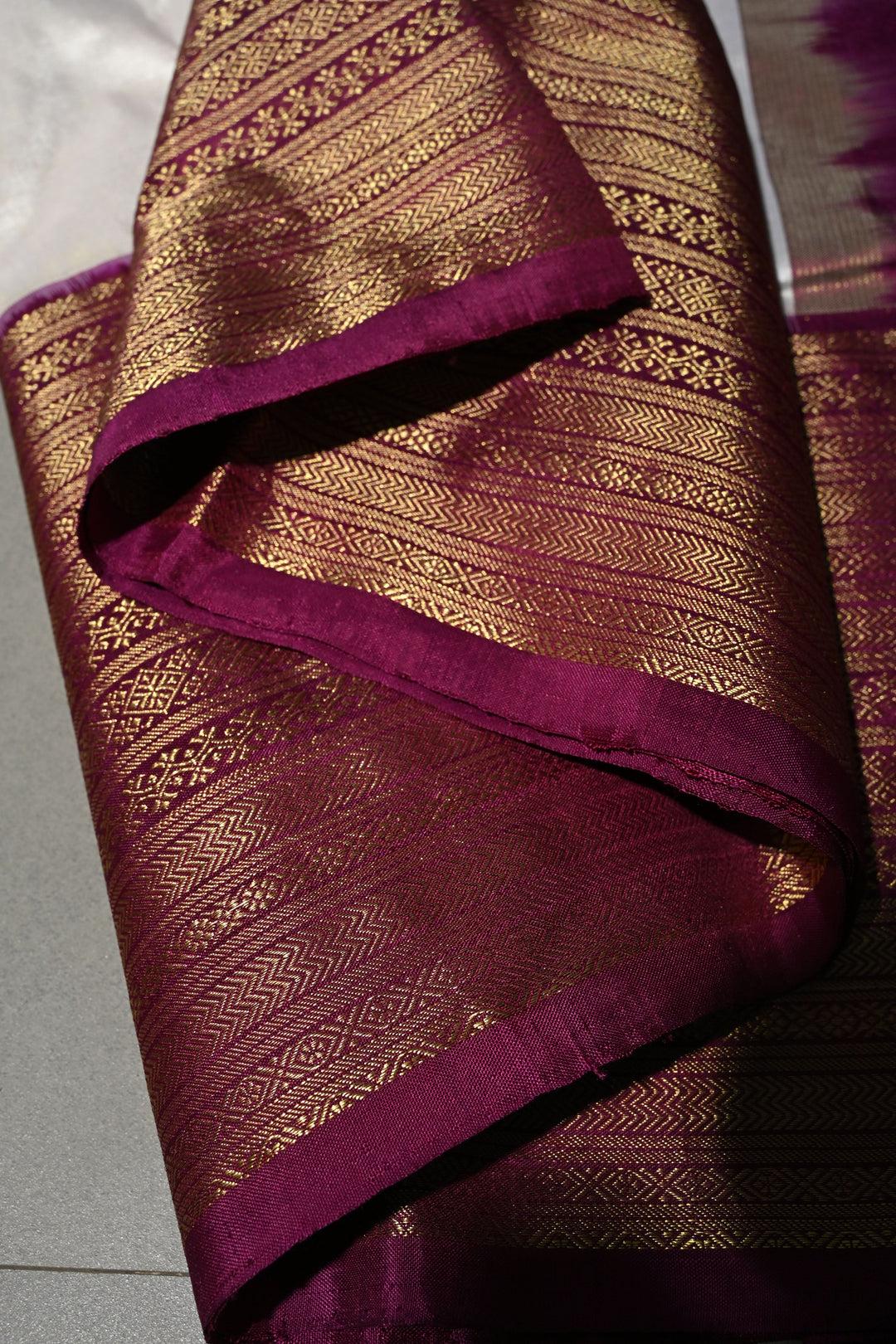Ivory Ikkat Kanjivaram Fusion Silk Saree with Birds Buttas and Contrast Zari Border | SILK MARK CERTIFIED | SHOBITAM