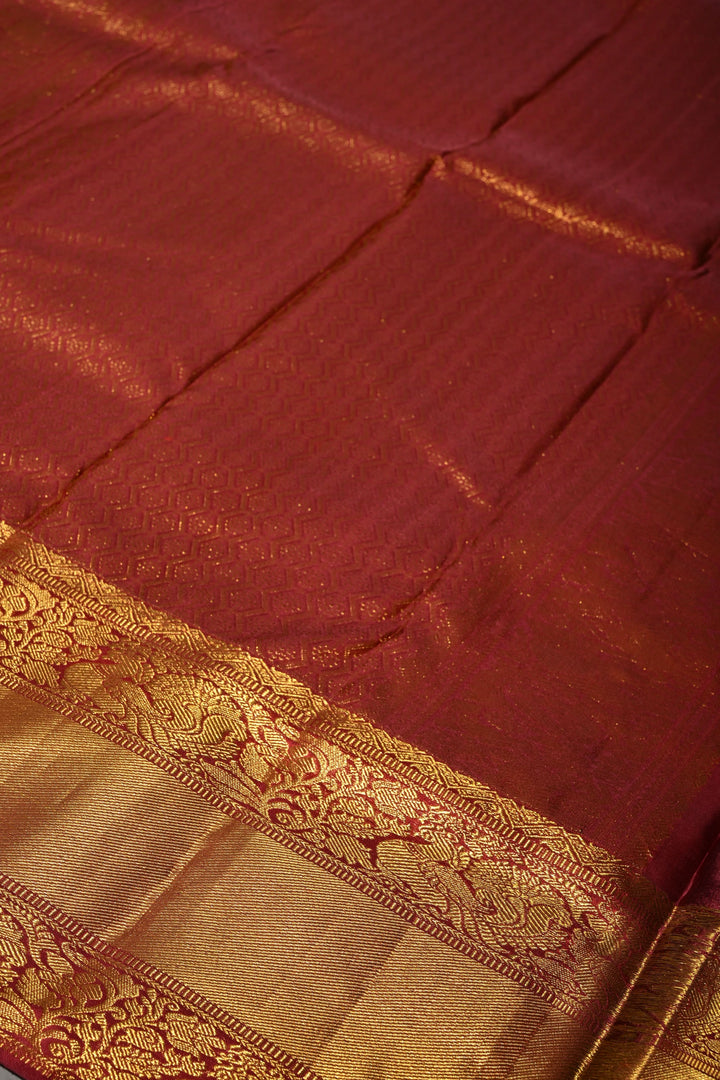 Lavender Kanjivaram Tissue Silk Saree with Meenakari Floral Brocade Jaal and Contrast Zari Border | SILK MARK CERTIFIED | SHOBITAM