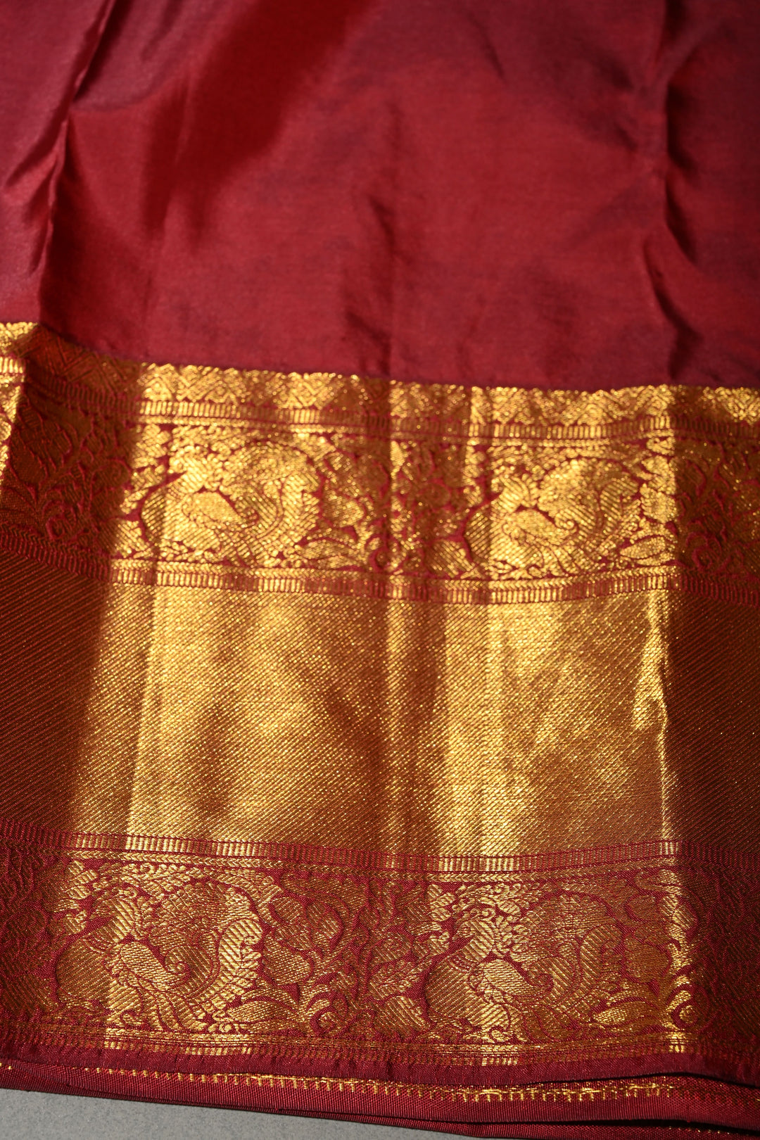 Lavender Kanjivaram Tissue Silk Saree with Meenakari Floral Brocade Jaal and Contrast Zari Border | SILK MARK CERTIFIED | SHOBITAM
