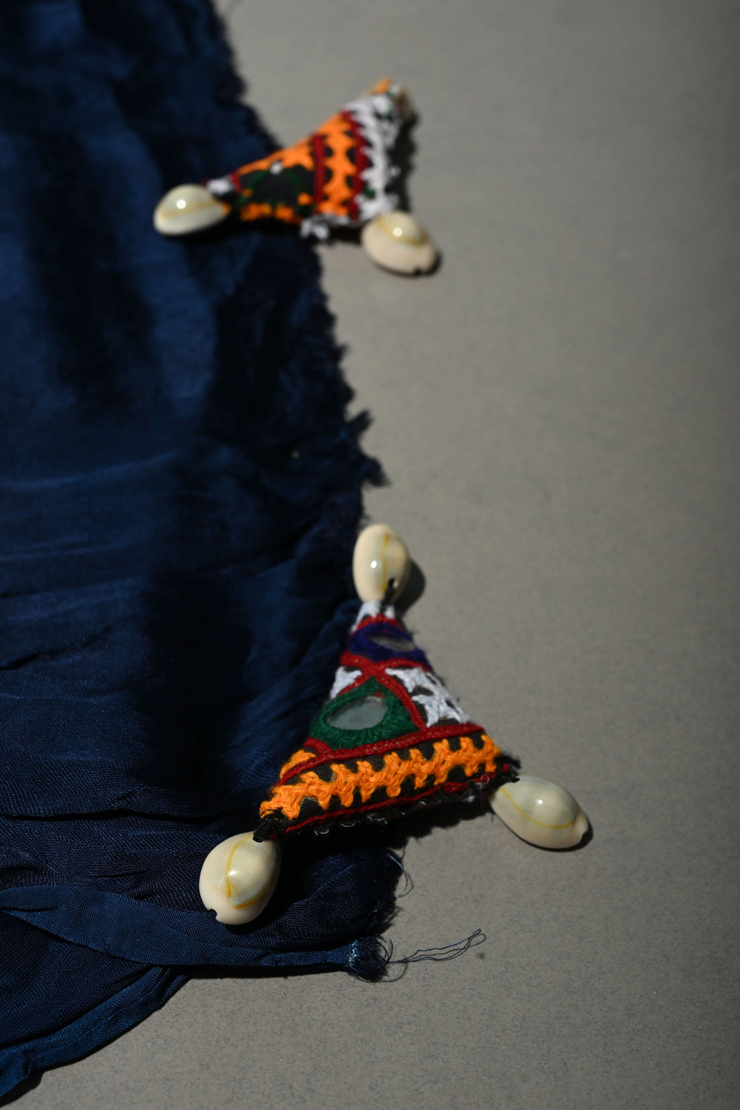 Prussian Blue Borderless Modal Silk Saree with Lagda Patta Crushed Tissue Pallu | SHOBITAM