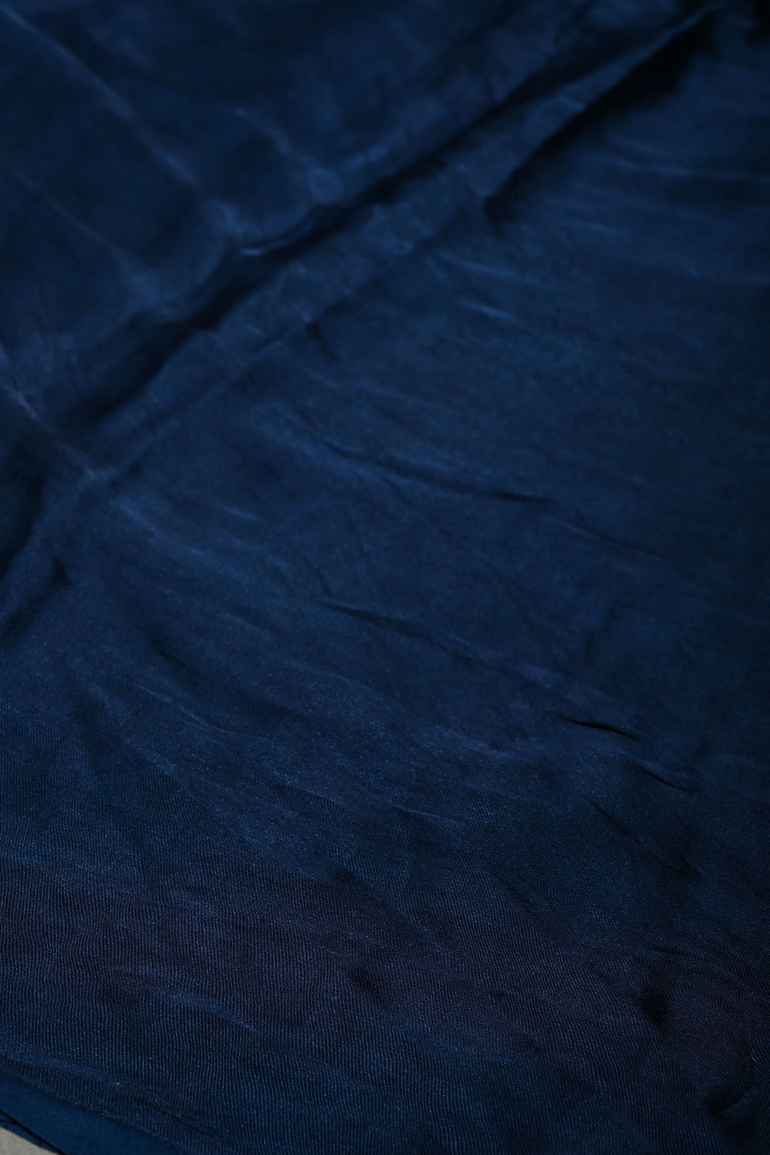 Prussian Blue Borderless Modal Silk Saree with Lagda Patta Crushed Tissue Pallu | SHOBITAM