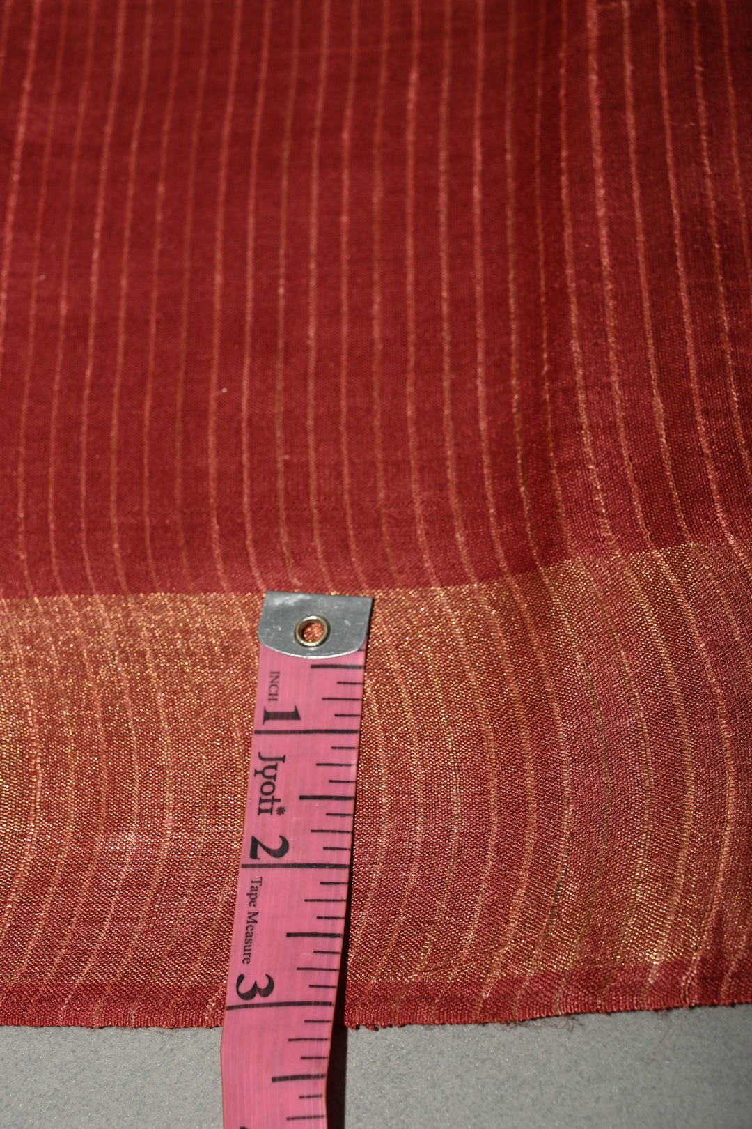 Rose Vale Handloom Tussar Silk Saree with Stripes Pattern and Muted Zari Border | SILK MARK CERTIFIED | SHOBITAM