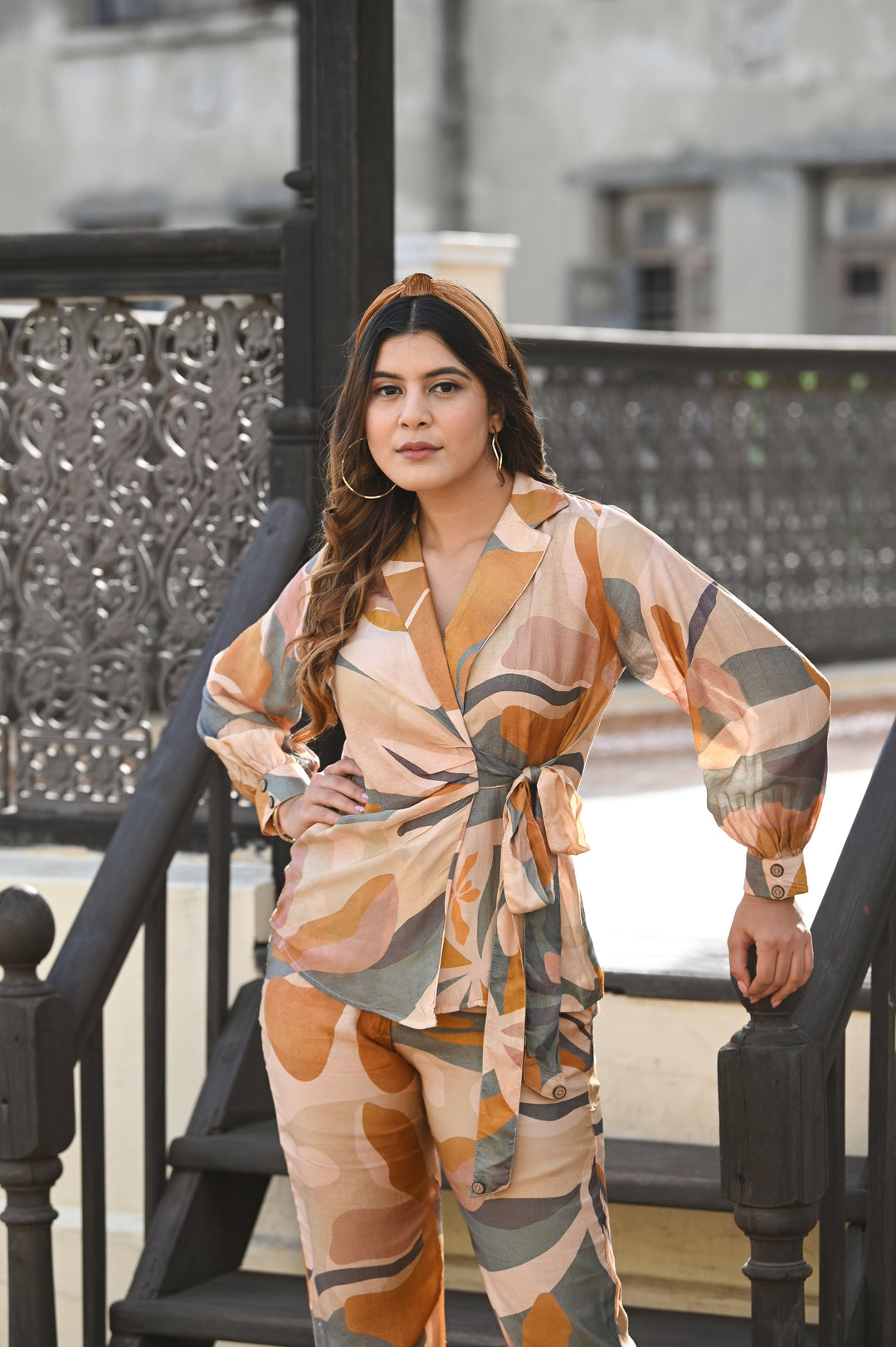 Allure Bold Floral Print Muslin Co-ord Set- SET OF-2 | SHOBITAM