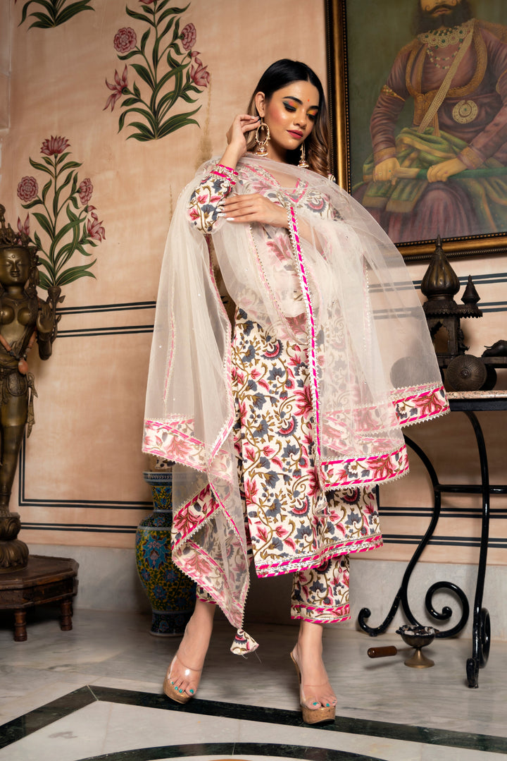 GARDEN ROSE COTTON SUIT SET | SHOBITAM