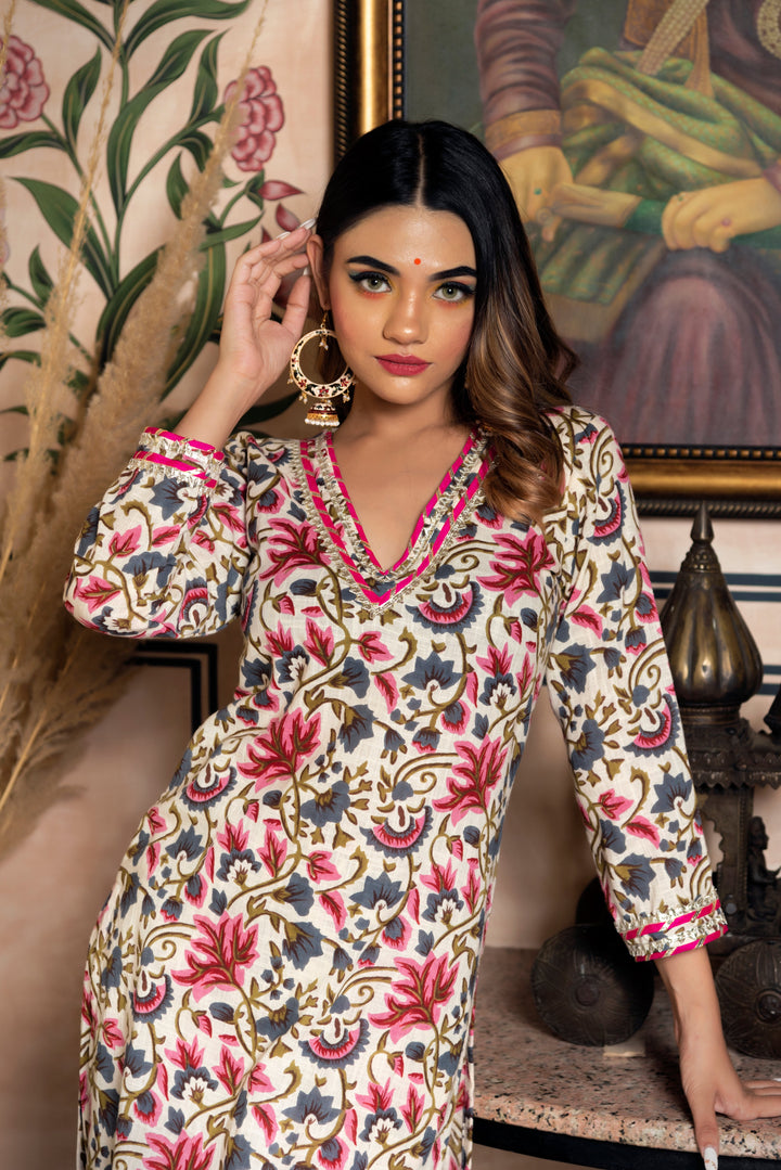 GARDEN ROSE COTTON SUIT SET | SHOBITAM