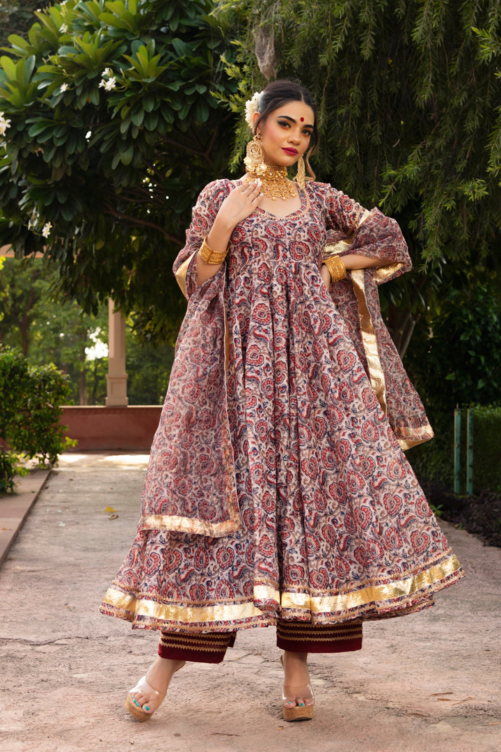 GULBAGH  ORGANZA  ANARKALI SET | SHOBITAM