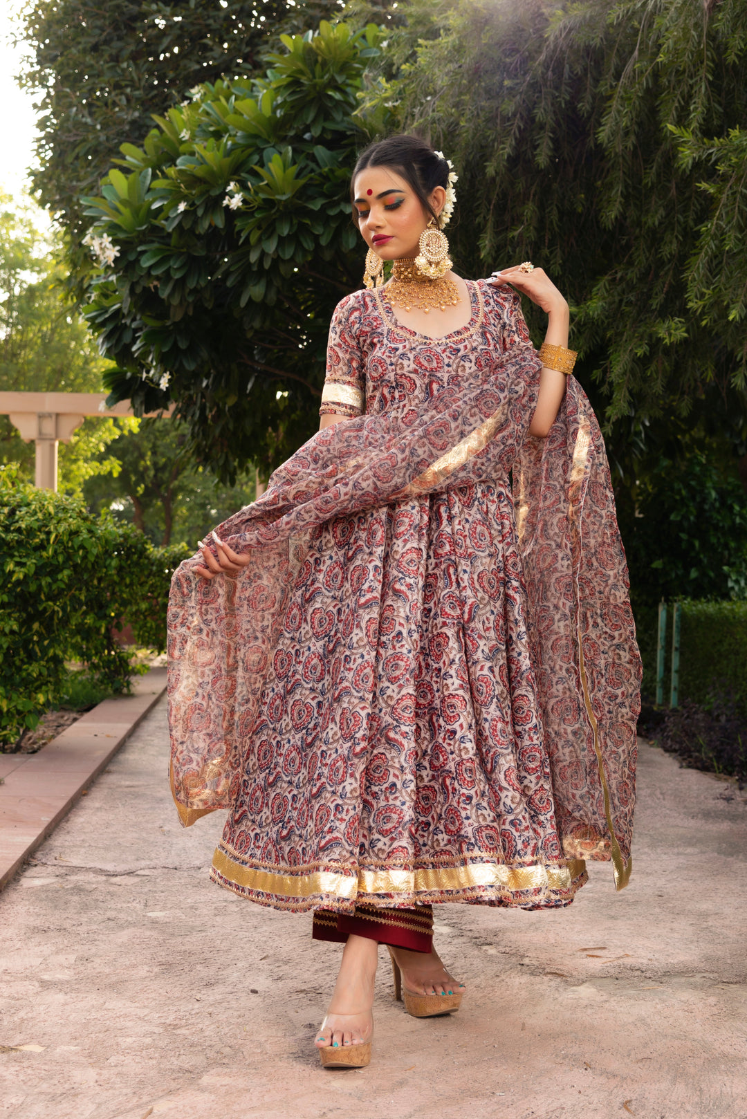 GULBAGH  ORGANZA  ANARKALI SET | SHOBITAM